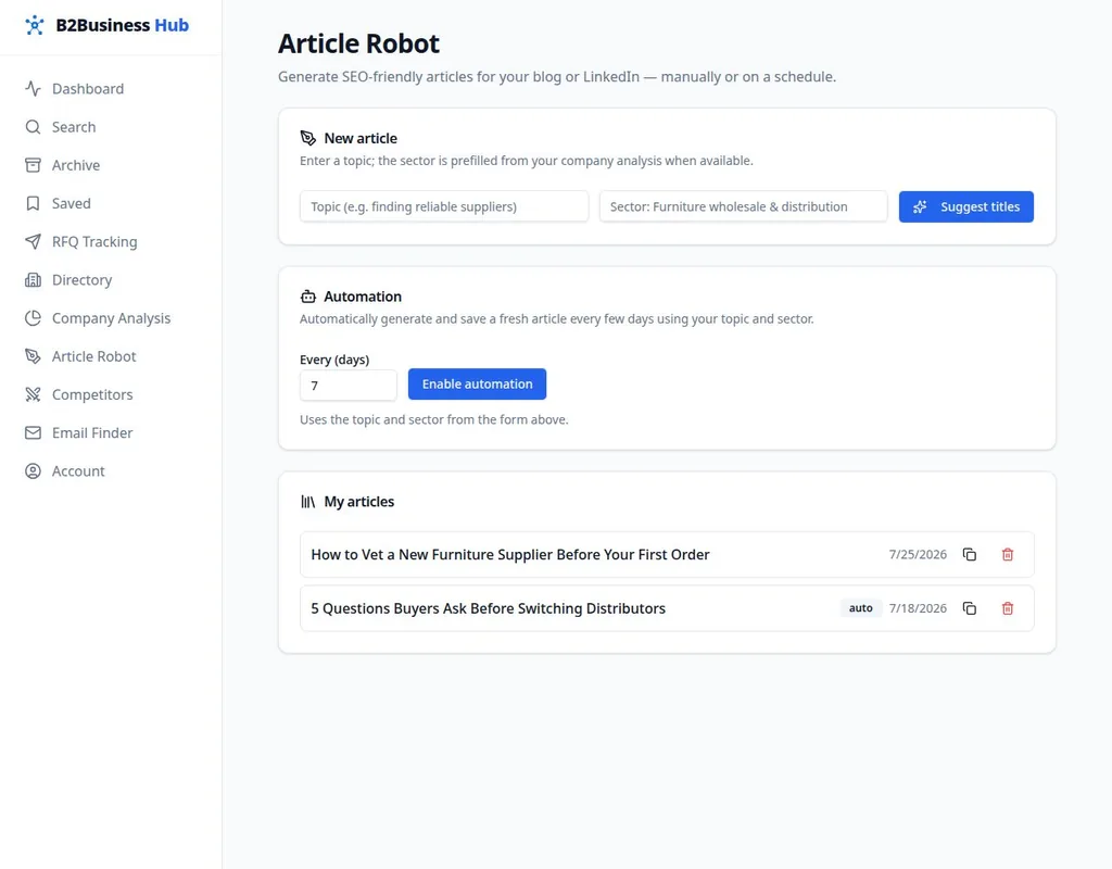 Article Robot